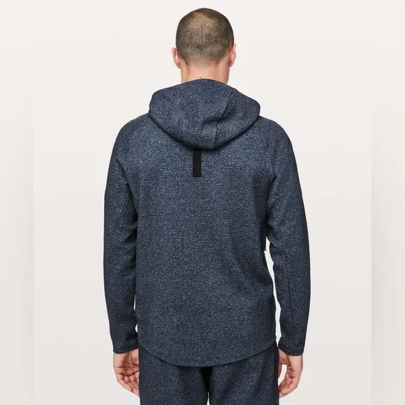 Lululemon At Ease Hoodie in Heathered Speckled Jet Blue / Black - Picture 2 of 10